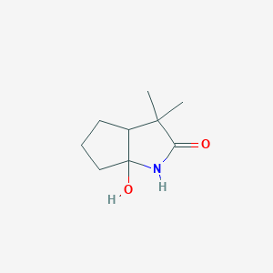 molecular formula C9H15NO2 B13987030 6a-Hydroxy-3,3-dimethylhexahydrocyclopenta[b]pyrrol-2(1h)-one CAS No. 29777-65-9