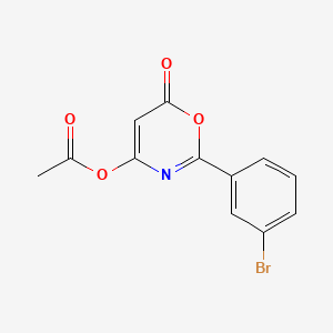 molecular formula C12H8BrNO4 B13987052 6H-1,3-Oxazin-6-one, 4-(acetyloxy)-2-(3-bromophenyl)- CAS No. 51128-21-3