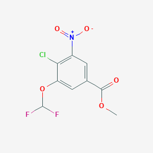 molecular formula C9H6ClF2NO5 B13987053 Methyl 4-chloro-3-(difluoromethoxy)-5-nitrobenzoate 