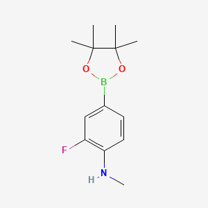 molecular formula C13H19BFNO2 B13987080 2-fluoro-N-methyl-4-(4,4,5,5-tetramethyl-1,3,2-dioxaborolan-2-yl)aniline 