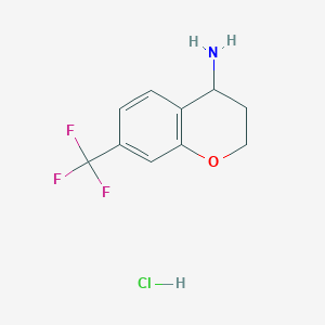 molecular formula C10H11ClF3NO B1398709 7-(Trifluoromethyl)chroman-4-amine hydrochloride CAS No. 191608-40-9
