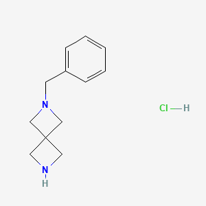 molecular formula C12H17ClN2 B1398736 2-Benzyl-2,6-diazaspiro[3.3]heptane hydrochloride CAS No. 1194375-85-3