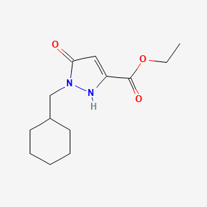 molecular formula C13H20N2O3 B13987407 Ethyl 1-(cyclohexylmethyl)-5-hydroxy-1H-pyrazole-3-carboxylate 