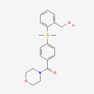 molecular formula C20H25NO3Si B1398743 (2-{Dimethyl[4-(morpholine-4-carbonyl)phenyl]silyl}phenyl)methanol CAS No. 1244855-81-9