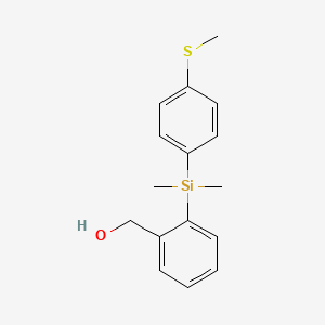 molecular formula C16H20OSSi B1398754 (2-{Dimethyl[4-(methylsulfanyl)phenyl]silyl}phenyl)methanol CAS No. 1217863-50-7