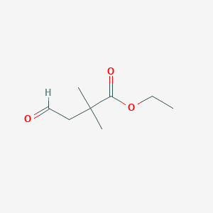 molecular formula C8H14O3 B13987543 Ethyl 2,2-dimethyl-4-oxobutanoate 