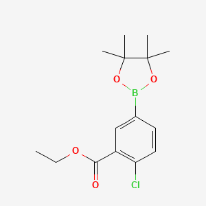 molecular formula C15H20BClO4 B13987606 Ethyl 2-chloro-5-(4,4,5,5-tetramethyl-1,3,2-dioxaborolan-2-yl)benzoate 