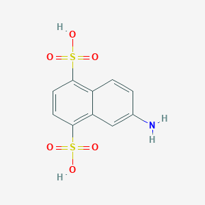molecular formula C10H9NO6S2 B13987623 6-Aminonaphthalene-1,4-disulfonic acid CAS No. 73356-11-3