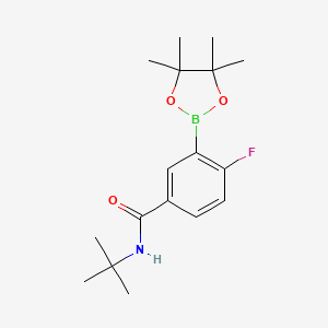molecular formula C17H25BFNO3 B13987632 N-tert-butyl-4-fluoro-3-(4,4,5,5-tetramethyl-1,3,2-dioxaborolan-2-yl)benzamide 