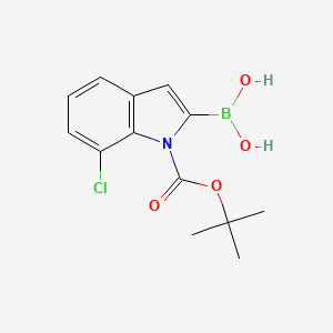 molecular formula C13H15BClNO4 B1398764 (1-(tert-Butoxycarbonyl)-7-chloro-1H-indol-2-yl)boronic acid CAS No. 1000068-24-5