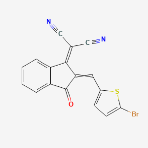 molecular formula C17H7BrN2OS B13987676 2-[2-[(5-Bromothiophen-2-yl)methylidene]-3-oxoinden-1-ylidene]propanedinitrile 
