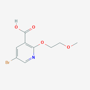 molecular formula C9H10BrNO4 B13987740 5-Bromo-2-(2-methoxyethoxy)nicotinic acid 