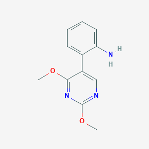 molecular formula C12H13N3O2 B13987761 2-(2,4-Dimethoxypyrimidin-5-yl)aniline 