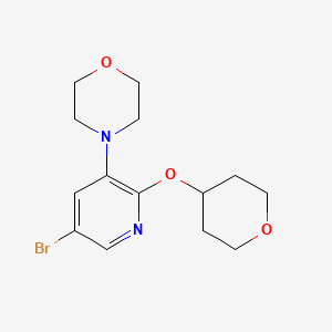 molecular formula C14H19BrN2O3 B13987832 4-(5-bromo-2-((tetrahydro-2H-pyran-4-yl)oxy)pyridin-3-yl)morpholine 