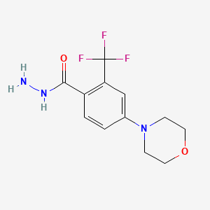 molecular formula C12H14F3N3O2 B13987866 4-Morpholino-2-(trifluoromethyl)benzohydrazide 
