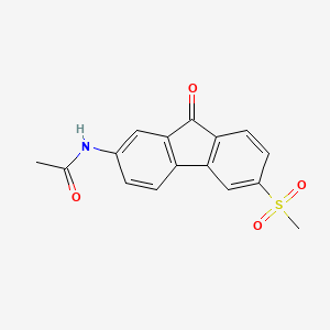 molecular formula C16H13NO4S B13987942 n-[6-(Methylsulfonyl)-9-oxo-9h-fluoren-2-yl]acetamide CAS No. 22010-73-7