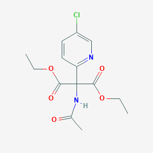 molecular formula C14H17ClN2O5 B13987954 Diethyl acetamido(5-chloropyridin-2-yl)propanedioate CAS No. 67938-69-6