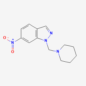 molecular formula C13H16N4O2 B13988045 6-Nitro-1-(piperidin-1-ylmethyl)indazole CAS No. 24240-49-1