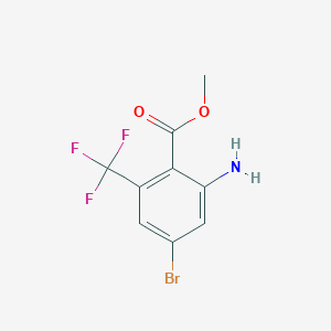 molecular formula C9H7BrF3NO2 B13988049 Methyl 2-amino-4-bromo-6-(trifluoromethyl)benzoate 