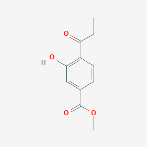 molecular formula C11H12O4 B13988071 Methyl 3-hydroxy-4-propionylbenzoate 