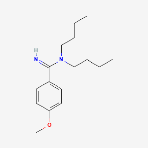 molecular formula C16H26N2O B13988112 N,N-dibutyl-4-methoxybenzenecarboximidamide CAS No. 5447-48-3