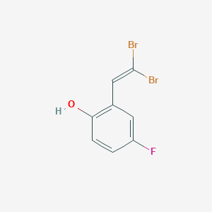 molecular formula C8H5Br2FO B13988158 2-(2,2-Dibromovinyl)-4-fluorophenol 