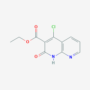 molecular formula C11H9ClN2O3 B13988390 Ethyl 4-chloro-2-oxo-1,2-dihydro-1,8-naphthyridine-3-carboxylate 