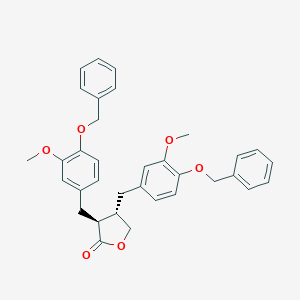 molecular formula C34H34O6 B139886 (3S,4S)-3,4-Bis{[4-(benzyloxy)-3-methoxyphenyl]methyl}oxolan-2-one CAS No. 116261-30-4