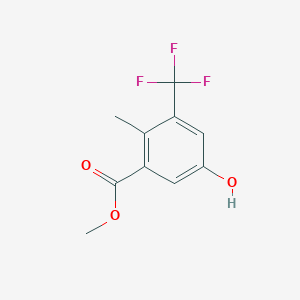 molecular formula C10H9F3O3 B13988689 Methyl 5-hydroxy-2-methyl-3-(trifluoromethyl)benzoate 