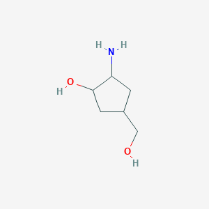 molecular formula C6H13NO2 B13988721 Cyclopentanemethanol,3-amino-4-hydroxy-, (1R,3S,4S)-rel- CAS No. 68715-64-0