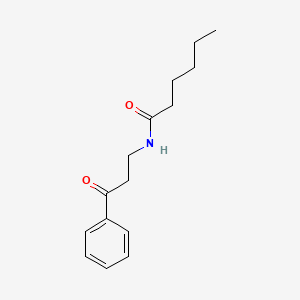 molecular formula C15H21NO2 B13988769 N-(3-oxo-3-phenyl-propyl)hexanamide CAS No. 5431-40-3