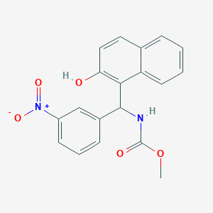molecular formula C19H16N2O5 B13988823 Methyl ((2-hydroxynaphthalen-1-yl)(3-nitrophenyl)methyl)carbamate 