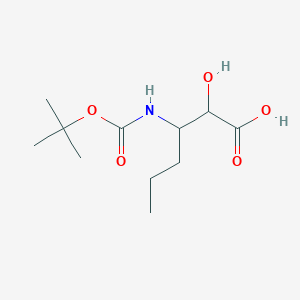 molecular formula C11H21NO5 B13988861 Hexanoic acid, 3-[[(1,1-dimethylethoxy)carbonyl]amino]-2-hydroxy- CAS No. 166196-06-1