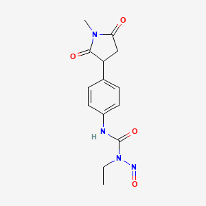 molecular formula C14H16N4O4 B13988865 N-ethyl-N'-[4-(1-methyl-2,5-dioxopyrrolidin-3-yl)phenyl]-N-nitrosourea CAS No. 72676-67-6