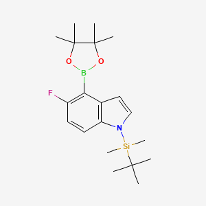 molecular formula C20H31BFNO2Si B1398892 1-(tert-Butyldimethylsilyl)-5-fluoro-4-(4,4,5,5-tetramethyl-1,3,2-dioxaborolan-2-yl)-1H-indole CAS No. 1148004-02-7