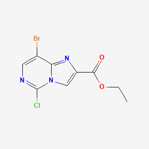molecular formula C9H7BrClN3O2 B13988985 Ethyl 8-bromo-5-chloroimidazo[1,2-c]pyrimidine-2-carboxylate 