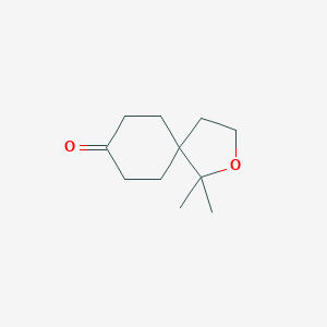 molecular formula C11H18O2 B13989037 1,1-Dimethyl-2-oxaspiro[4.5]decan-8-one 