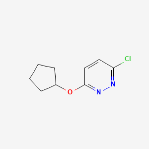 molecular formula C9H11ClN2O B13989047 3-Chloro-6-(cyclopentyloxy)pyridazine 
