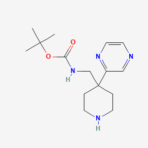 molecular formula C15H24N4O2 B13989052 tert-Butyl ((4-(pyrazin-2-yl)piperidin-4-yl)methyl)carbamate 