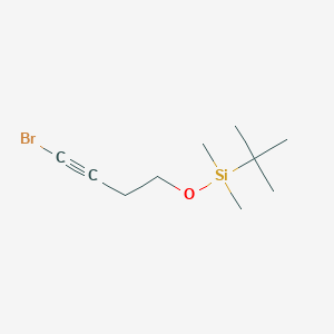 molecular formula C10H19BrOSi B13989057 Silane, [(4-bromo-3-butynyl)oxy](1,1-dimethylethyl)dimethyl- CAS No. 448944-55-6
