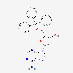 molecular formula C29H27N5O3 B13989096 Adenosine,2-deoxy-5-o-(triphenylmethyl)- CAS No. 66503-49-9