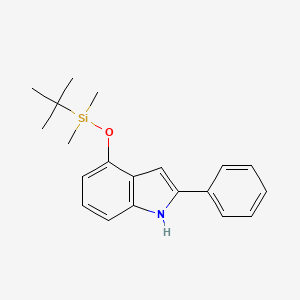 molecular formula C20H25NOSi B13989175 4-t-Butyldimethylsilyoxy-2-phenylindole CAS No. 189120-02-3