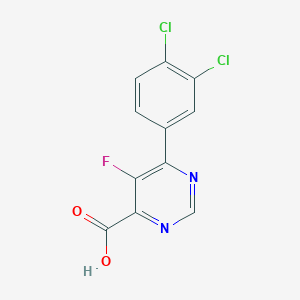 molecular formula C11H5Cl2FN2O2 B13989215 6-(3,4-Dichlorophenyl)-5-fluoropyrimidine-4-carboxylic acid 
