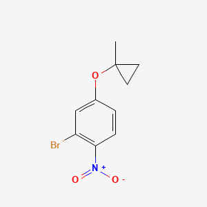 molecular formula C10H10BrNO3 B13989277 Benzene, 2-bromo-4-[(1-methylcyclopropyl)oxy]-1-nitro- 
