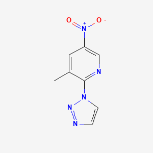 molecular formula C8H7N5O2 B13989322 3-Methyl-5-nitro-2-(1H-1,2,3-triazol-1-yl)pyridine 