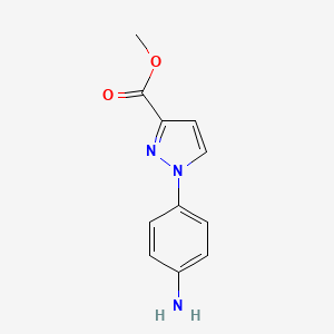 molecular formula C11H11N3O2 B1398944 Methyl 1-(4-aminophenyl)-1H-pyrazole-3-carboxylate CAS No. 1305826-81-6