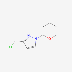molecular formula C9H13ClN2O B13989619 3-(Chloromethyl)-1-(tetrahydro-2H-pyran-2-yl)-1H-pyrazole 