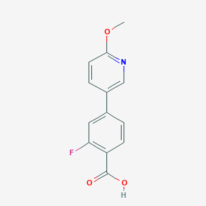 molecular formula C13H10FNO3 B1399005 2-Fluoro-4-(6-methoxypyridin-3-yl)benzoic acid CAS No. 370864-61-2