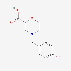 molecular formula C12H14FNO3 B1399024 4-(4-Fluorobenzyl)morpholine-2-carboxylic acid CAS No. 1307552-06-2