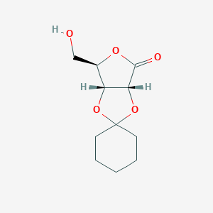 molecular formula C₁₁H₁₆O₅ B139903 (3aR,6R,6aR)-6-(hydroxymethyl)spiro[6,6a-dihydro-3aH-furo[3,4-d][1,3]dioxole-2,1'-cyclohexane]-4-one CAS No. 27304-20-7
